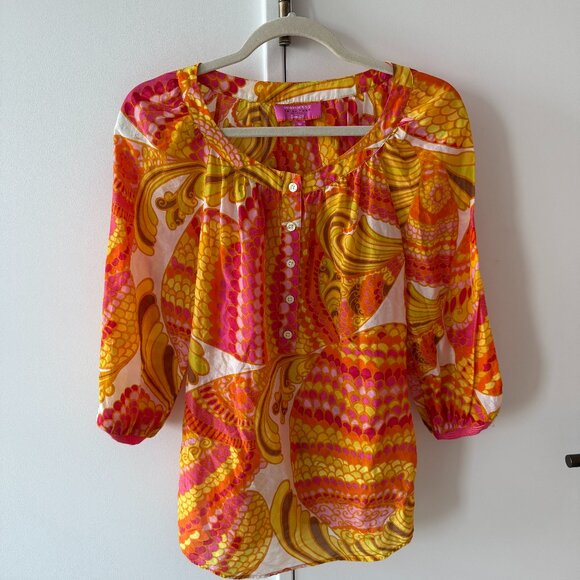 Banana Republic x Trina Turk Summer 2012 Groovy Silk Blend Blouse - Picture 1 of 6